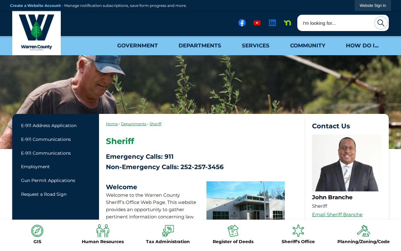 Warren County Sheriff contact page for booking and arrest records