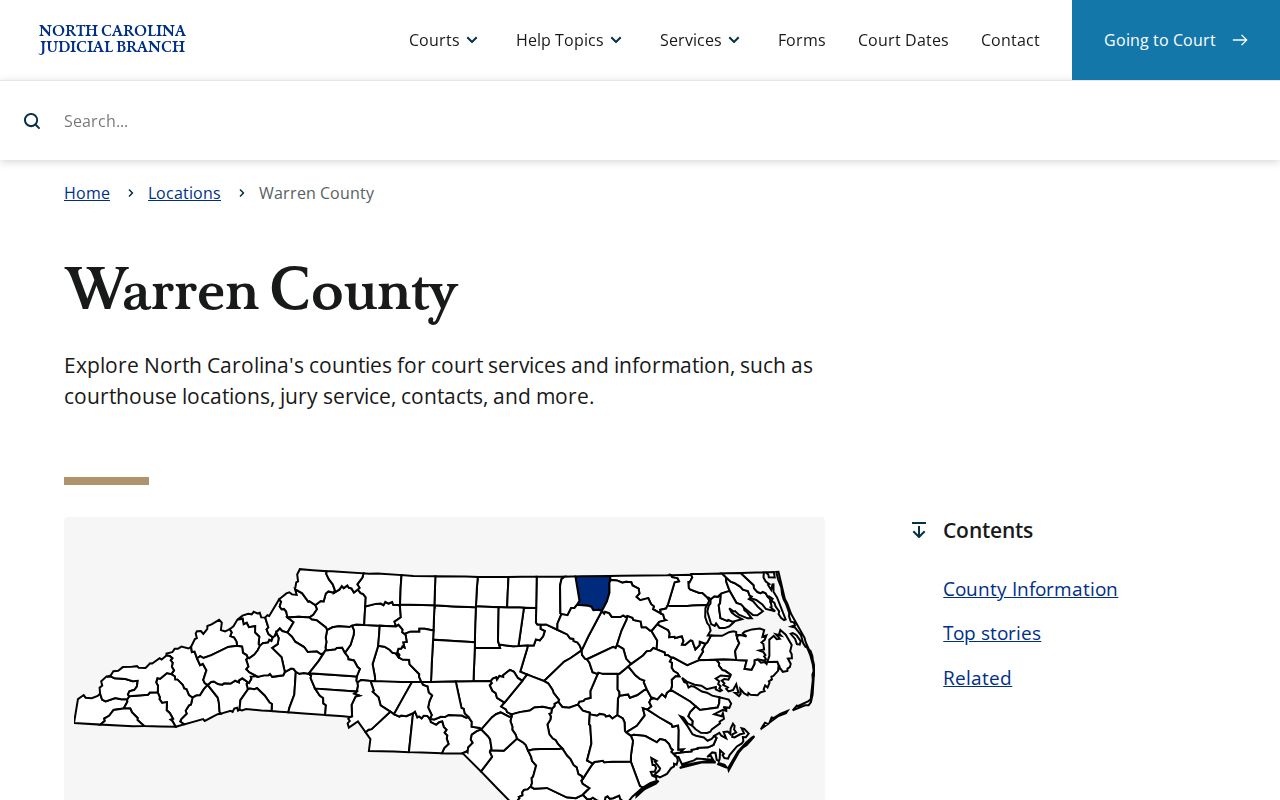 Warren County Judicial Branch court records and Portal navigation