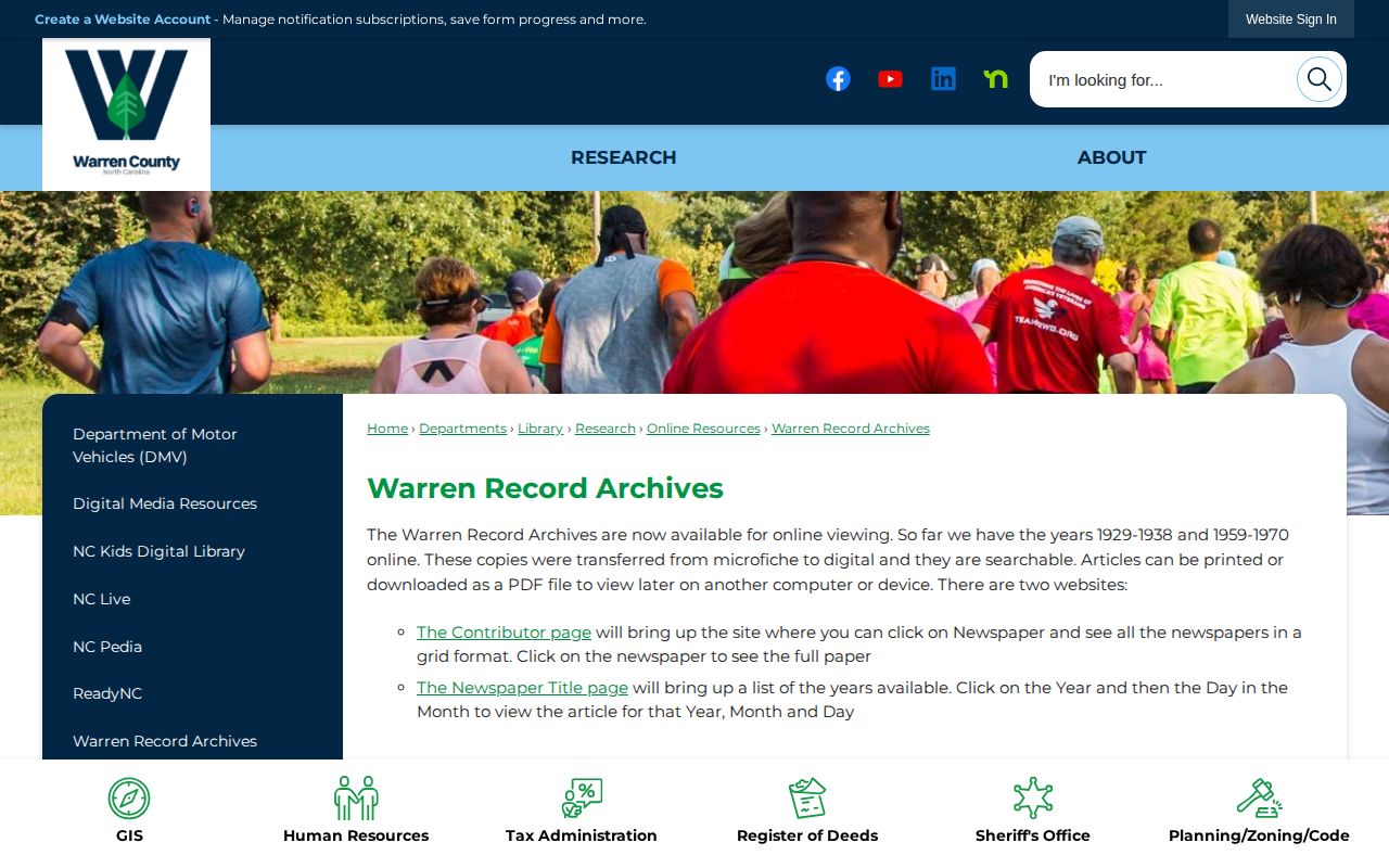 Warren County Warren Record archive source for historical arrest reporting